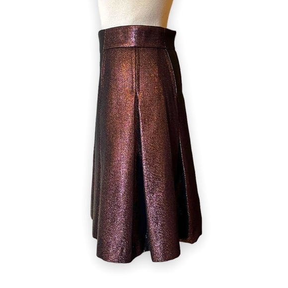 NWOT AKRIS PUNTO Iridescent Lamé Bell Skirt - Picture 3 of 10